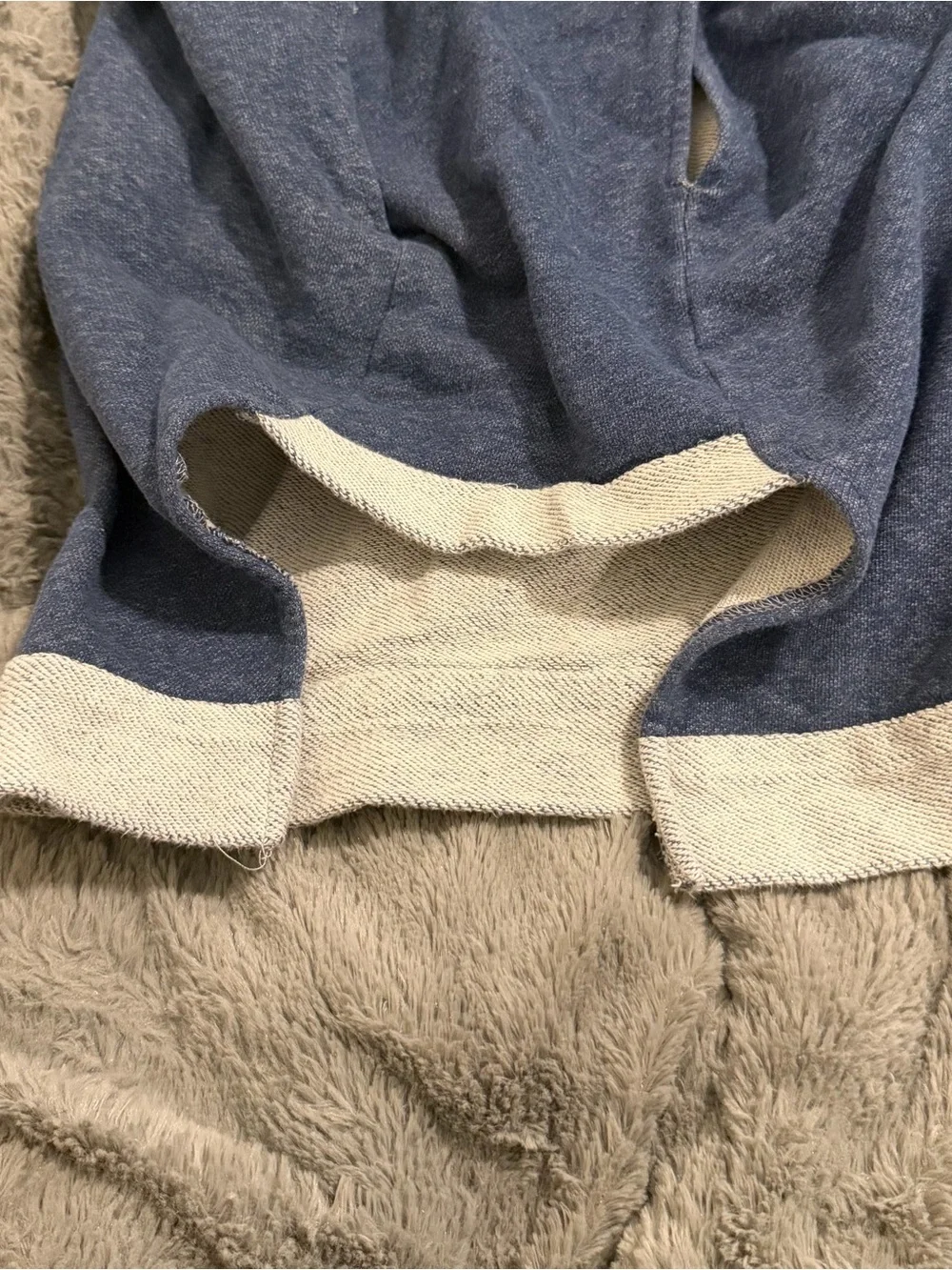 Blue and Cream Dog Hoodie (XXL) Comfortable Slip-On